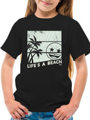 Life's A Beach - Vintage Palm Tree Emoji Youth's T-shirt