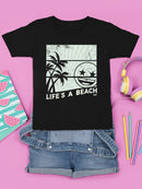 Life's A Beach - Vintage Palm Tree Emoji Youth's T-shirt