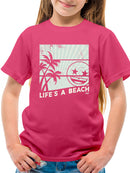 Life's A Beach - Vintage Palm Tree Emoji Youth's T-shirt
