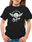 Fly Away - Retro Winged Emoji Graphic Youth's T-shirt
