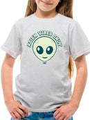 Alien Emoji Vibes Only - Retro UFO Space Graphic Youth's T-shirt