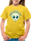 Alien Emoji Vibes Only - Retro UFO Space Graphic Youth's T-shirt