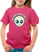 Alien Emoji Vibes Only - Retro UFO Space Graphic Youth's T-shirt
