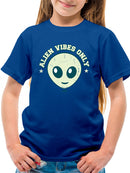 Alien Emoji Vibes Only - Retro UFO Space Graphic Youth's T-shirt
