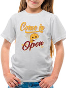 Welcome Vibes - Open Sign Emoji Graphic Youth's T-shirt