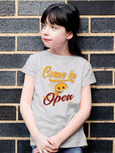 Welcome Vibes - Open Sign Emoji Graphic Youth's T-shirt