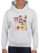 Vintage Aesthetic Japanese Emoji Graphic Youth's Hoodie