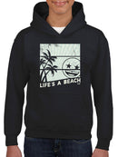 Life's A Beach - Vintage Palm Tree Emoji Youth's Hoodie