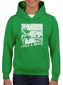 Life's A Beach - Vintage Palm Tree Emoji Youth's Hoodie
