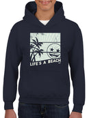 Life's A Beach - Vintage Palm Tree Emoji Youth's Hoodie