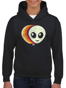 Layered Alien Emoji Vibes - Retro Galactic Graphic Youth's Hoodie