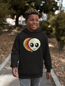 Layered Alien Emoji Vibes - Retro Galactic Graphic Youth's Hoodie