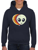 Layered Alien Emoji Vibes - Retro Galactic Graphic Youth's Hoodie