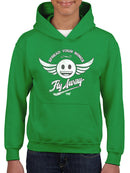 Fly Away - Retro Winged Emoji Graphic Youth's Hoodie