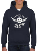Fly Away - Retro Winged Emoji Graphic Youth's Hoodie