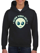 Alien Emoji Vibes Only - Retro UFO Space Graphic Youth's Hoodie