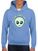 Alien Emoji Vibes Only - Retro UFO Space Graphic Youth's Hoodie