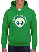 Alien Emoji Vibes Only - Retro UFO Space Graphic Youth's Hoodie