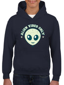 Alien Emoji Vibes Only - Retro UFO Space Graphic Youth's Hoodie