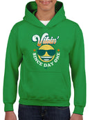 Vibin’ Since Day One - Cool Retro Emoji Smiley Graphic Youth's Hoodie