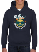 Vibin’ Since Day One - Cool Retro Emoji Smiley Graphic Youth's Hoodie