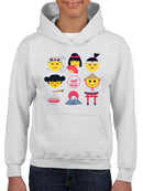 Japanese Emoji Icons - Cute Cultural Set Graphic Youth's Hoodie