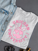 Unicorn University - Heart-Eyed Emoji Design Women's T-shirt