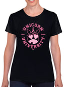 Unicorn University - Heart-Eyed Emoji Design Women's T-shirt