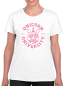 Unicorn University - Heart-Eyed Emoji Design Women's T-shirt