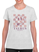 Taurus Zodiac Graphic - Bull Symbol Retro Design Women's T-shirt