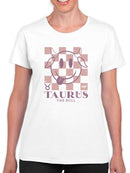 Taurus Zodiac Graphic - Bull Symbol Retro Design Women's T-shirt
