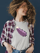 Pixel Eggplant Fun Emoji - Retro Meme Art Design Women's T-shirt
