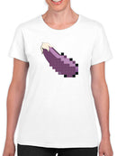 Pixel Eggplant Fun Emoji - Retro Meme Art Design Women's T-shirt