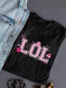 LOL Smiley Emoji Crown Pink Design Women's T-shirt