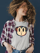 Plaid Monkey Surprise - Retro Animal Emoji Design Women's T-shirt