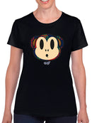 Plaid Monkey Surprise - Retro Animal Emoji Design Women's T-shirt