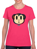 Plaid Monkey Surprise - Retro Animal Emoji Design Women's T-shirt