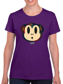 Plaid Monkey Surprise - Retro Animal Emoji Design Women's T-shirt