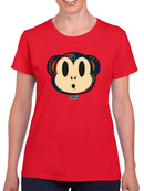 Plaid Monkey Surprise - Retro Animal Emoji Design Women's T-shirt