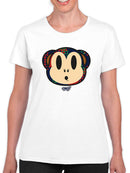 Plaid Monkey Surprise - Retro Animal Emoji Design Women's T-shirt