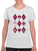 Lucky Love Emojis - Retro Argyle Graphic Women's T-shirt