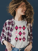 Lucky Love Emojis - Retro Argyle Graphic Women's T-shirt