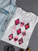 Lucky Love Emojis - Retro Argyle Graphic Women's T-shirt