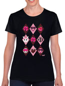 Lucky Love Emojis - Retro Argyle Graphic Women's T-shirt