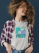 Pisces Zodiac Graphic - Twin Fish Retro Art Design Women's T-shirt