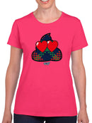 Argyle Love Emoji - Playful Hearts Graphic Women's T-shirt