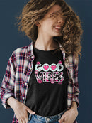 Good Vibes - Pink Emojis Graphic Women's T-shirt