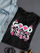 Good Vibes - Pink Emojis Graphic Women's T-shirt