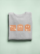 Celestial Joy Icons - Retro Cosmic Emojis Women's Sweatshirt