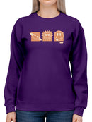 Celestial Joy Icons - Retro Cosmic Emojis Women's Sweatshirt